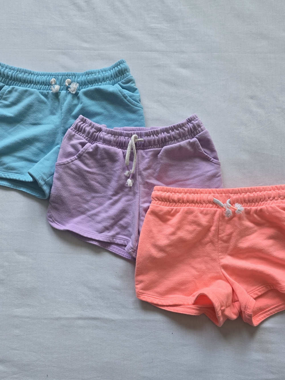 Cat & Jack Girls' Pull-On Shorts Trio in Aqua, Lavender & Neon Coral